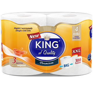 Toilet paper KING OF QUALITY PREMIUM 300 sheets 4 rolls